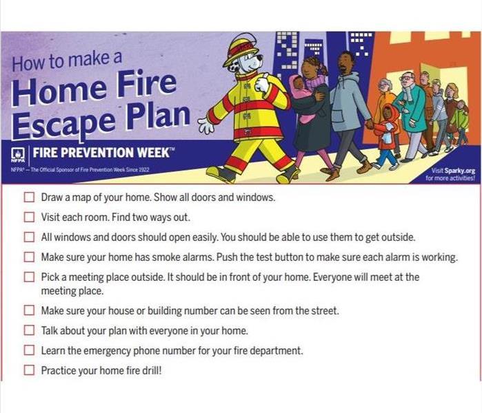 check off list of "How to make a Home Fire Escape Plan"